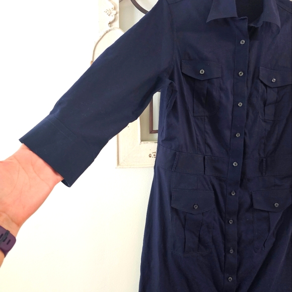 Brooks Brothers 364 Navy Blue Dress Size 12 Non-Iron Preloved Condition - Picture 3 of 6